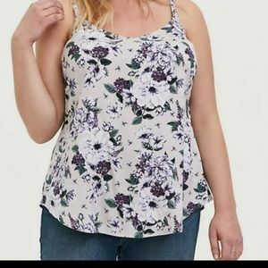 Torrid Lilac Floral Print Marble Tank Size 1X Adjustable Straps